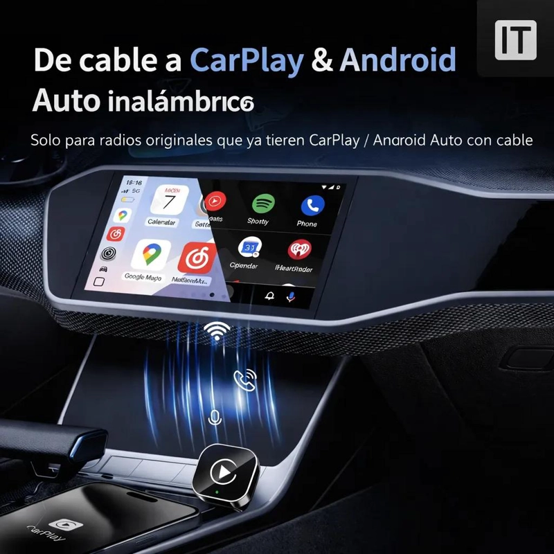 ADAPTADOR BLUETOOTH INALAMBRICO PARA CARPLAY Y ANDROID - 3
