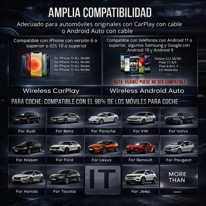 ADAPTADOR BLUETOOTH INALAMBRICO PARA CARPLAY Y ANDROID - 4