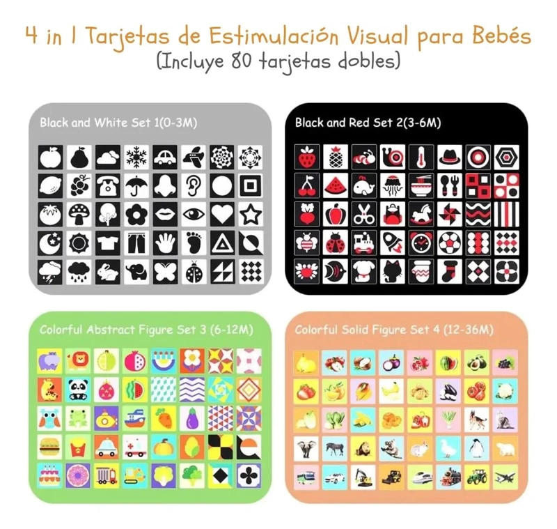 TARJETAS DE ESTIMULACION VISUAL PARA BEBE S - 4