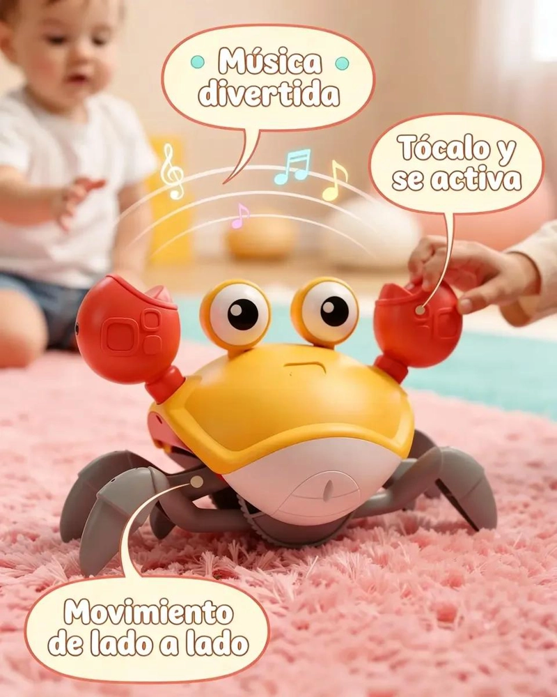 CANGREJO INTERACTIVO CON LUZ Y MUSICA PARA BEBE S - 3