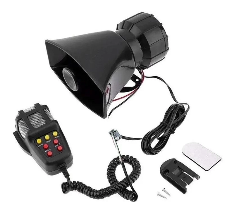BOCINA SIRENA POLICIAL 7 TONOS 100W 12V - 1