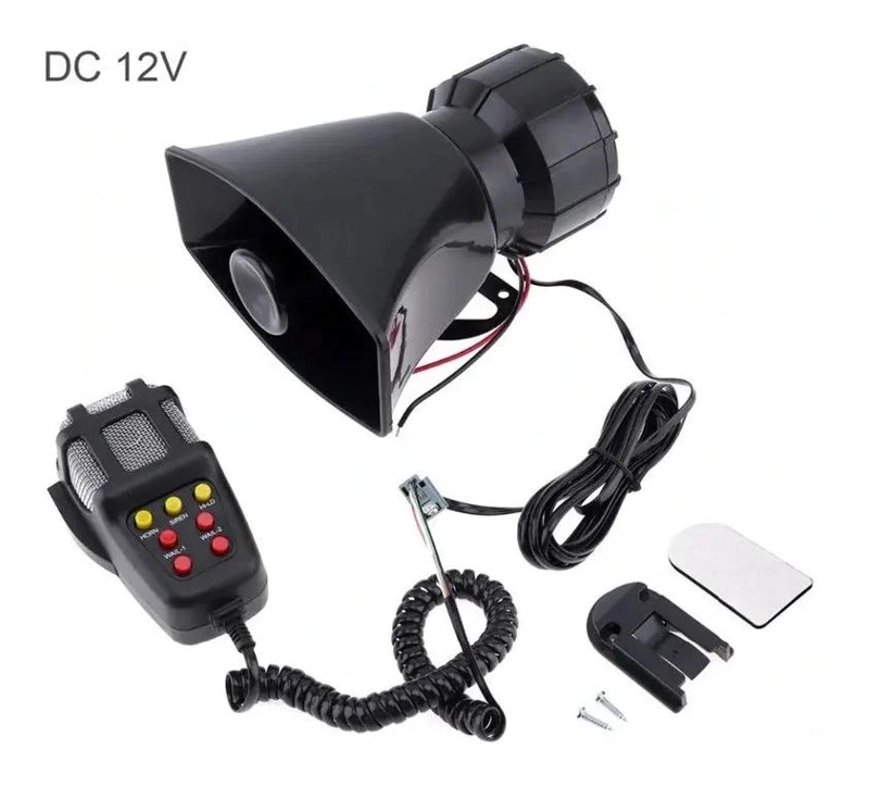 BOCINA SIRENA POLICIAL 7 TONOS 100W 12V - 2