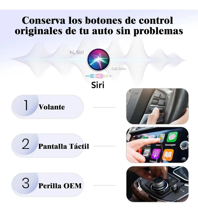 ADAPTADOR INALAMBRICO CAR PLAY 2 EN 1 PARA AUTO - 3