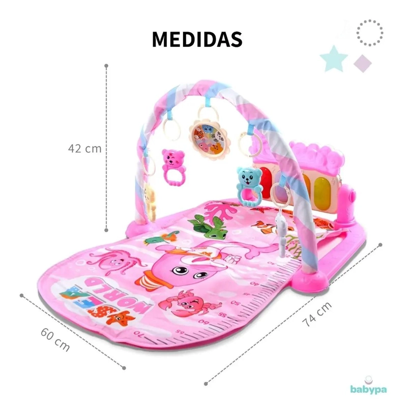 GIMNASIO DIDACTICO PARA BEBE  CON PIANO ROSA - 3