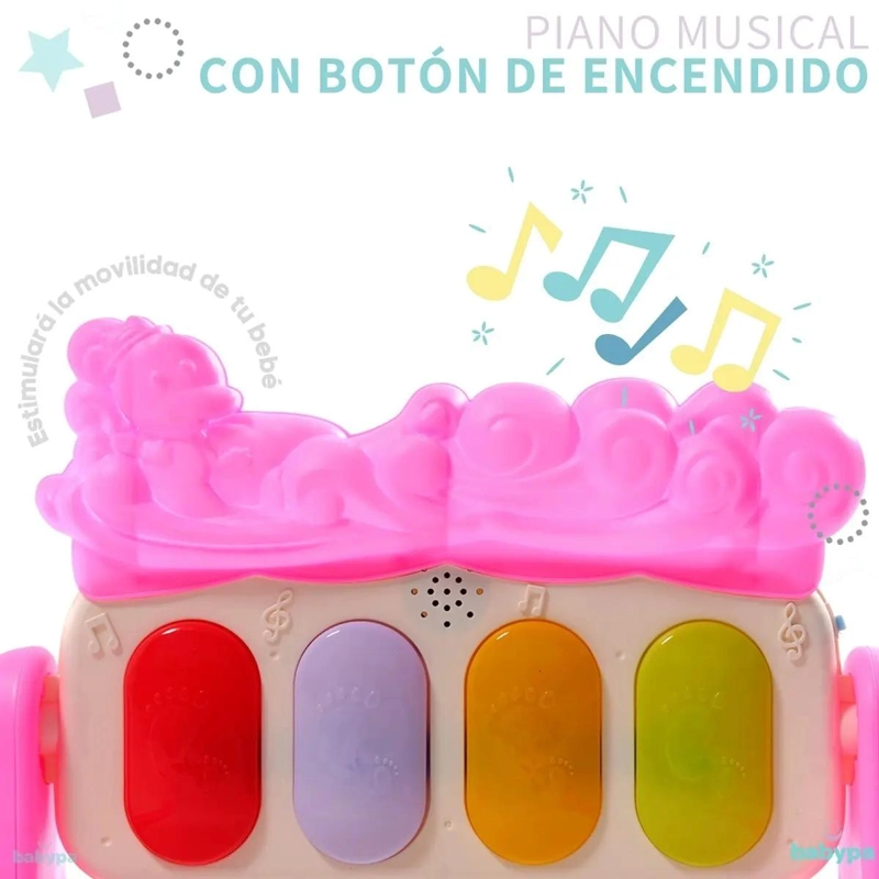 GIMNASIO DIDACTICO PARA BEBE  CON PIANO ROSA - 4
