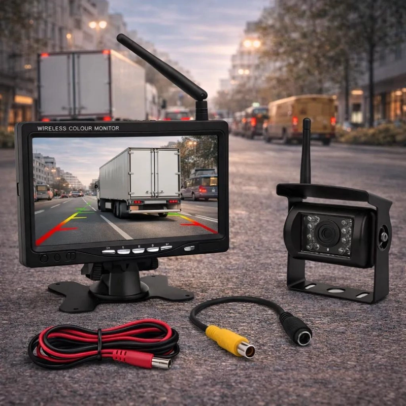 KIT CAMARA RETROCESO INALAMBRICA PARA CAMIONES Y BUSES - 3