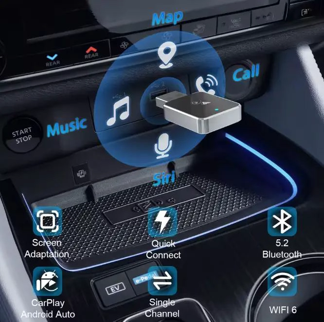 ADAPTADOR CARPLAY Y ANDROID AUTO USB Y USB-C - 4