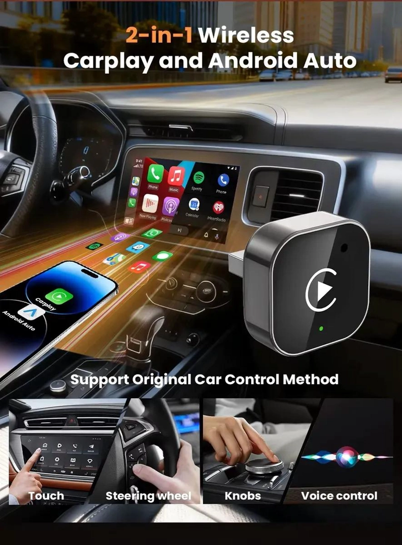 ADAPTADOR INALAMBRICO CARPLAY Y ANDROID AUTO - 2
