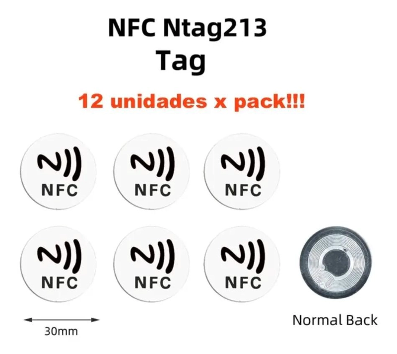 ETIQUETAS NFC STICKERS 12 UNIDADES - 5