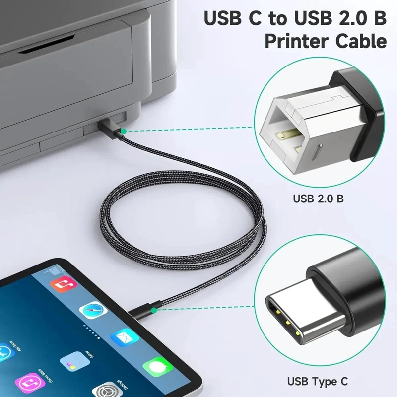 CABLE USB TIPO C A USB B 2.0 PARA IMPRESORAS - 2