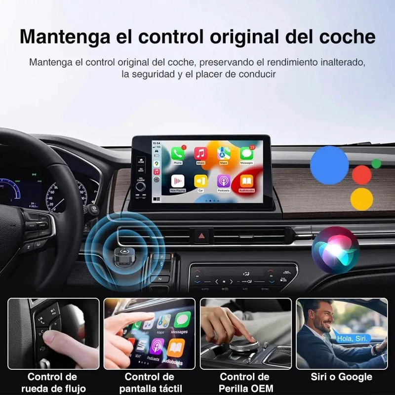 ADAPTADOR INALAMBRICO CAR PLAY Y ANDROID AUTO 2 EN 1 - 4