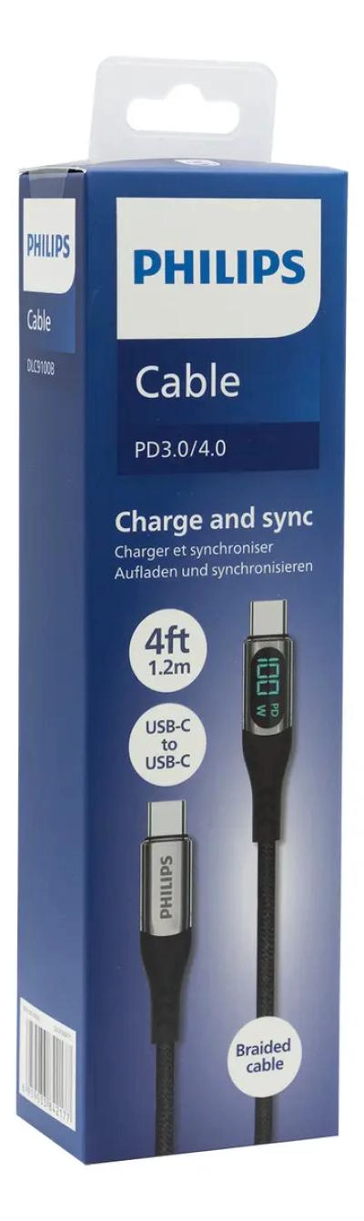 CABLE USB 1.2M NEGRO ENTRADA Y SALIDA TIPO C - 1