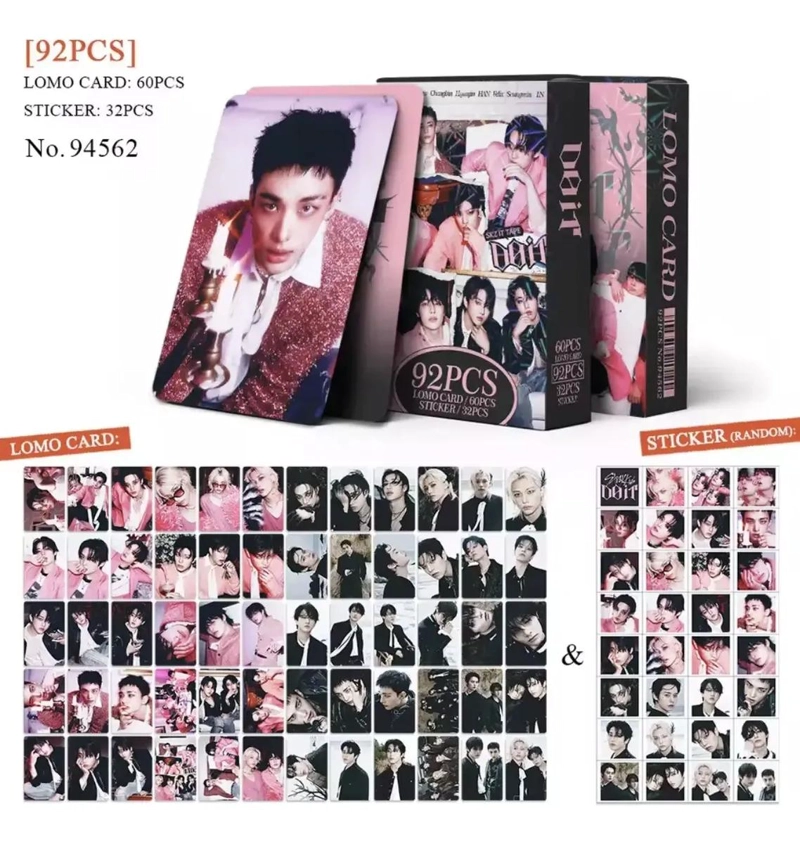 SET 60 TARJETAS LOMO STRAY KIDS Y 32 STICKERS KPOP - 5