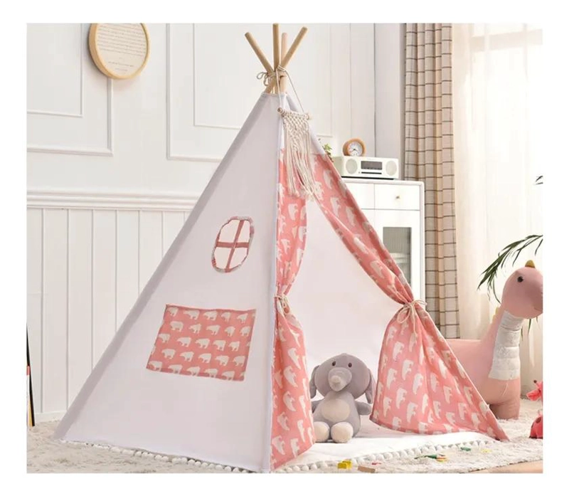 CARPA TIPI INFANTIL 160 CM OSO ROSADO - 2