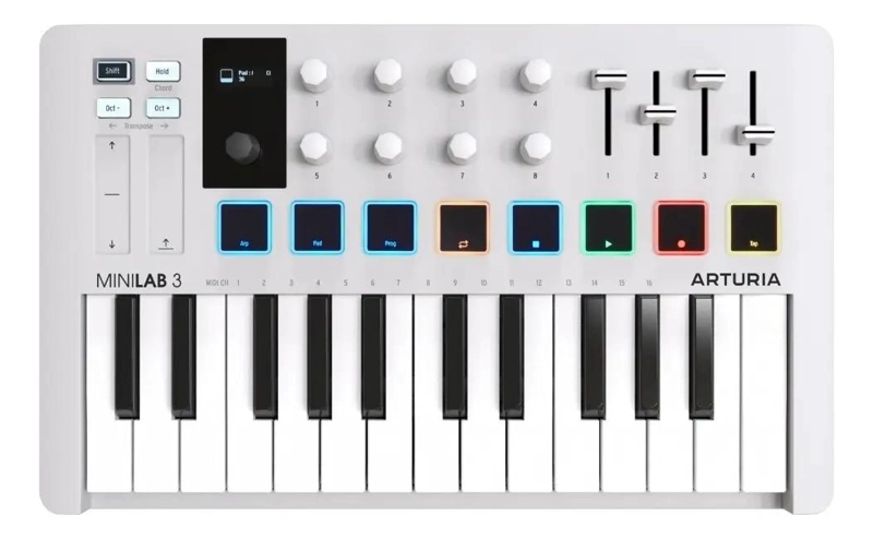 GENÉRICO CONTROLADOR MIDI USB COMPACTO CON PADS Y KNOBS