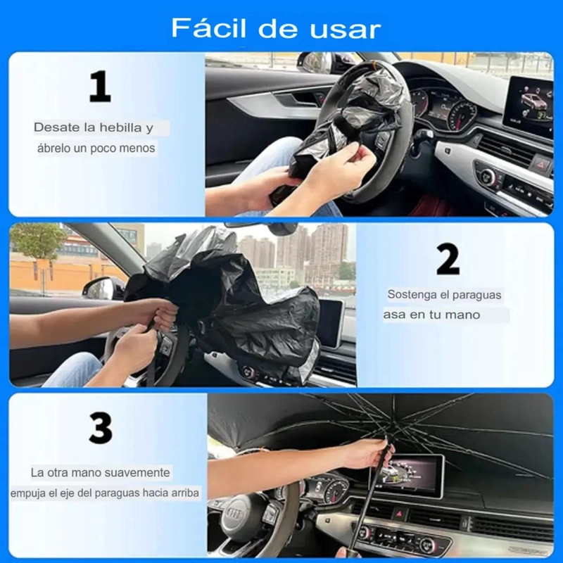PARASOL PLEGABLE PROTECTOR SOLAR PARA AUTO - 3