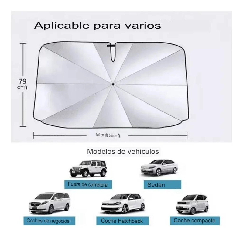 PARASOL PLEGABLE PROTECTOR SOLAR PARA AUTO - 4