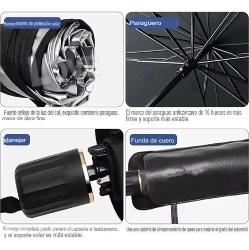 PARASOL PLEGABLE PROTECTOR SOLAR PARA AUTO - 5