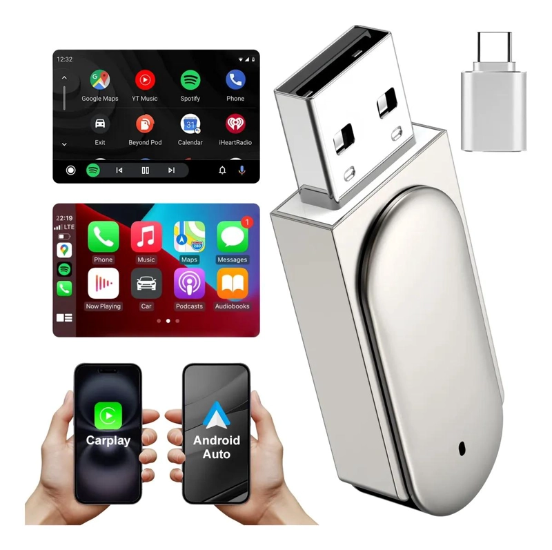 ADAPTADOR INALAMBRICO 2 EN 1 PARA CARPLAY Y ANDROID - 1