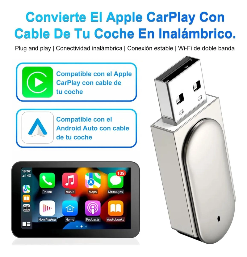 ADAPTADOR INALAMBRICO 2 EN 1 PARA CARPLAY Y ANDROID - 4