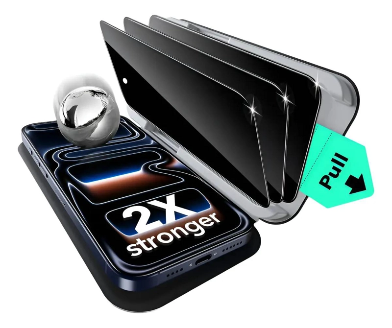 GENÉRICO LAMINA PANTALLA ANTI ESPIA PARA IPHONE 17 PRO (PACK 3)