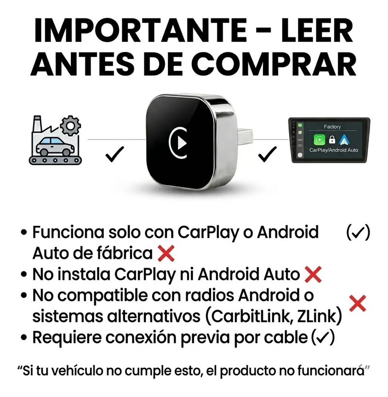 ADAPTADOR INALAMBRICO CARPLAY ANDROID AUTO BLUETOOTH - 3