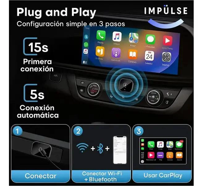 ADAPTADOR CARPLAY INALAMBRICO USB ANDROID AUTO - 4