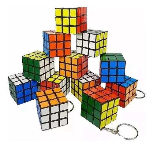 LLAVEROS CUBO RUBIK SORPRESA CUMPLEAÑOS NEGRO - 1