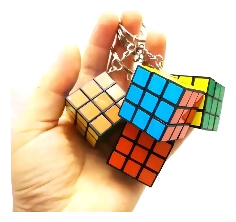 LLAVEROS CUBO RUBIK SORPRESA CUMPLEAÑOS NEGRO - 2