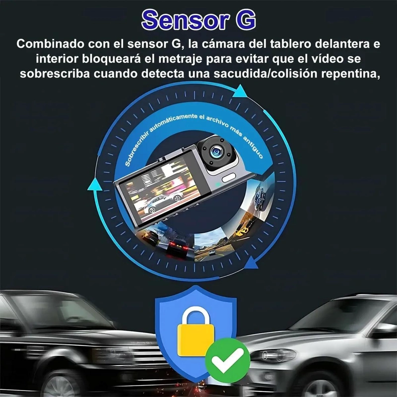 CAMARA VEHICULAR 1080P GRABACION TRIPLE DVR - 4