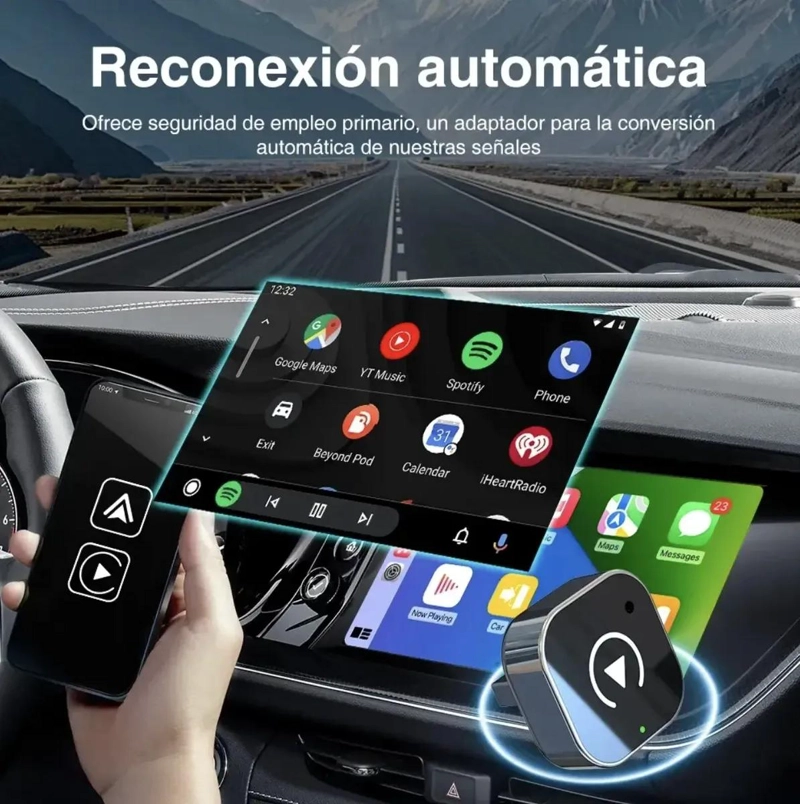 ADAPTADOR INALAMBRICO MINI CARPLAY Y ANDROID AUTO - 5