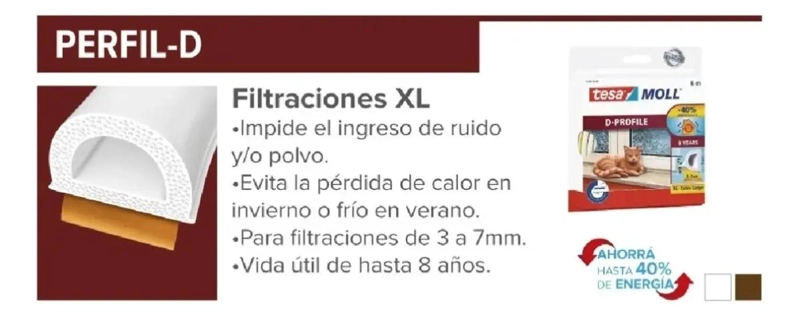 BURLETE AISLANTE BLANCO 6 MT X 9 MM - 3