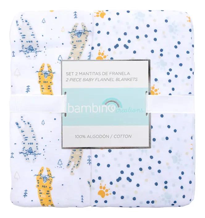 SET 2 MANTITAS DE FRANELA TIGRE PARA NIÑOS - 1