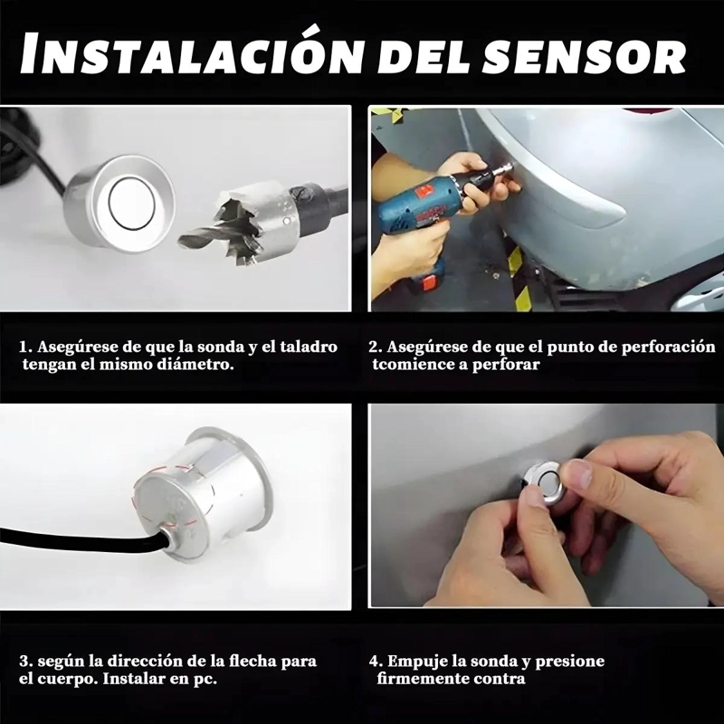 SENSOR DE RETROCESO CON DISPLAY Y ALARMA - 8