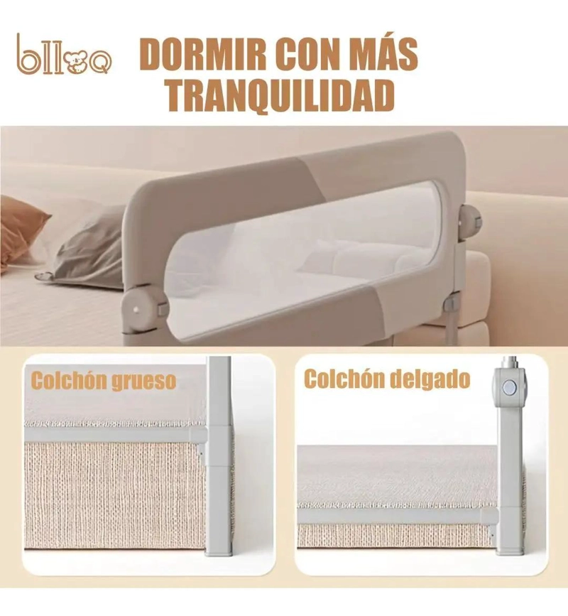 BARANDA DE CAMA PLEGABLE PARA BEBE  150 CM - 5