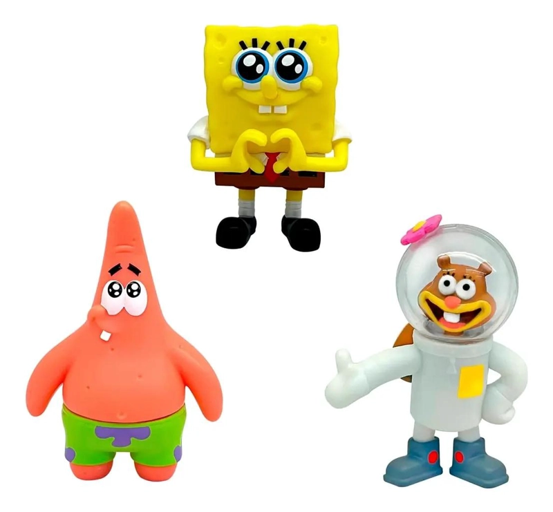 PACK 3 FIGURAS 5 CM BOB ESPONJA ARENITA - 1