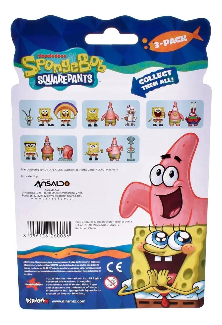 PACK 3 FIGURAS 5 CM BOB ESPONJA ARENITA - 4