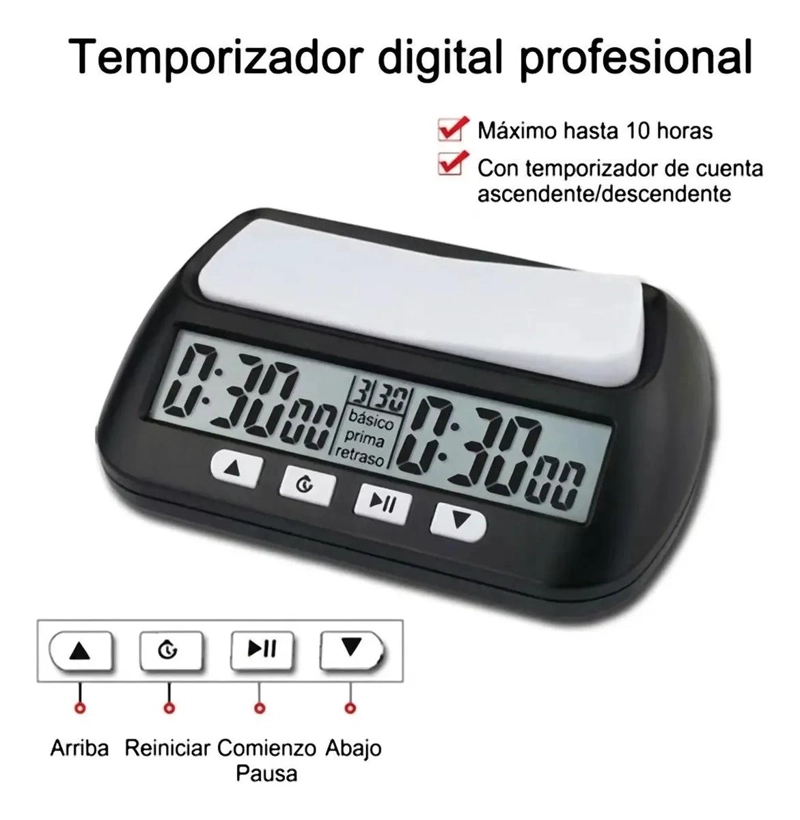 RELOJ DE AJEDREZ DIGITAL PROFESIONAL - 4