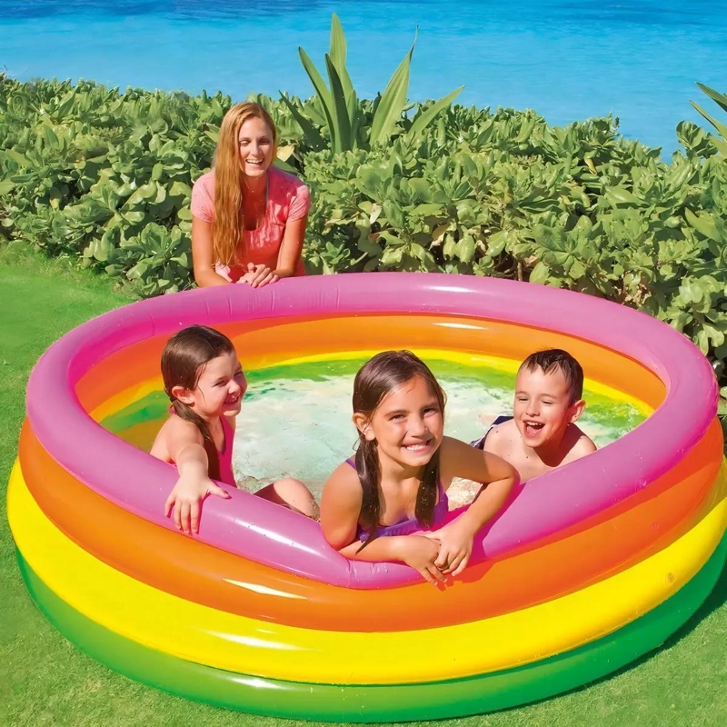 PISCINA INFLABLE REDONDA 1.68M X 46CM ARCOIRIS - 3