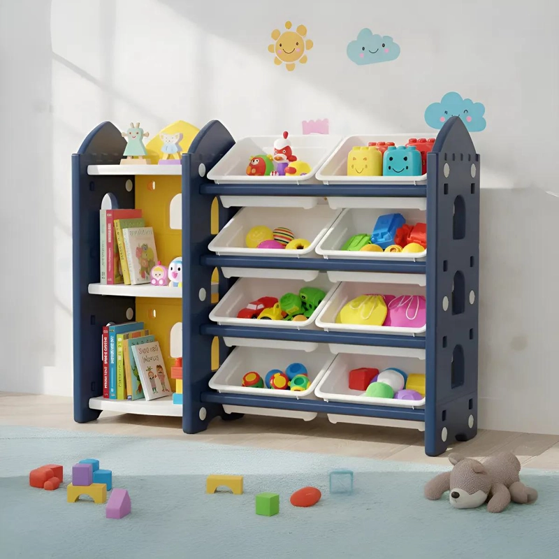 MUEBLE ORGANIZADOR INFANTIL 8 CONTENEDORES AZUL - 1