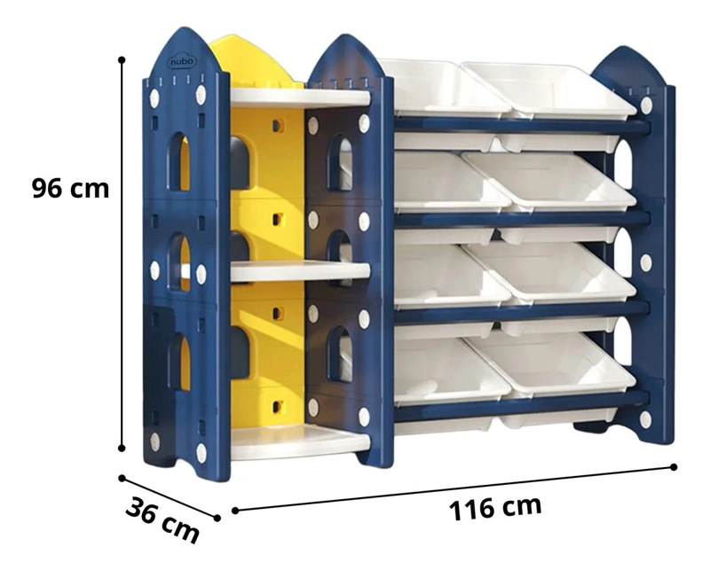MUEBLE ORGANIZADOR INFANTIL 8 CONTENEDORES AZUL - 2