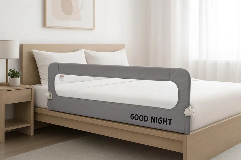 BARANDA DE CAMA PLEGABLE 1.8M GRIS METAL - 3