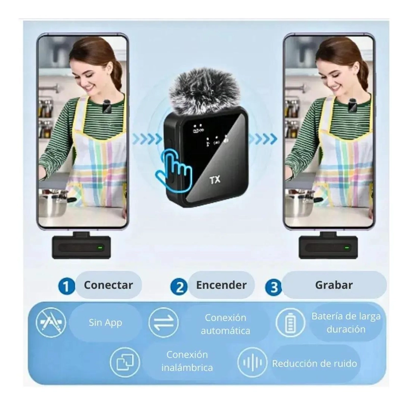 PACK 2 MICROFONOS INALAMBRICOS DUAL PARA MOVILES - 2