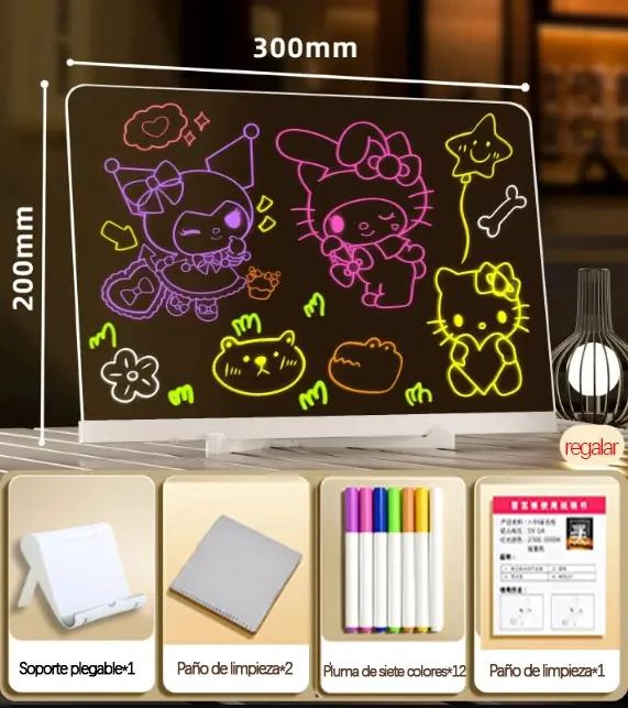 TABLERO DE DIBUJO MAGICO CON LUZ LED - 2