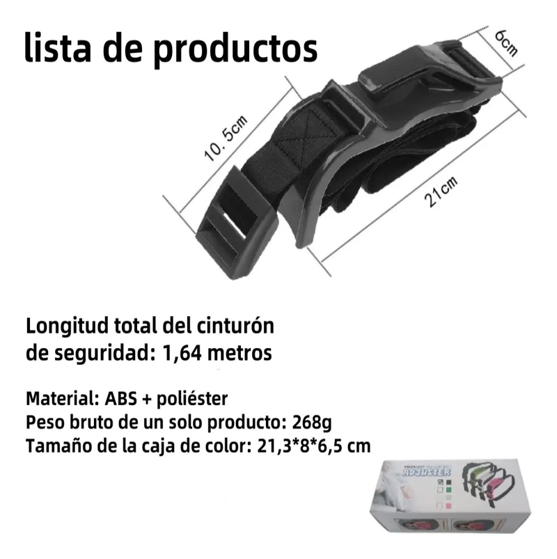 CINTURON DE SEGURIDAD PARA EMBARAZADAS NEGRO - 2