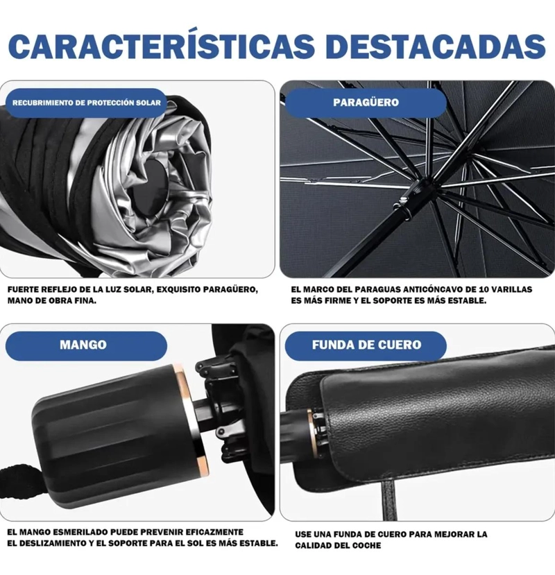 QUITASOL TIPO SOMBRILLA PARA AUTO CUBRE SOL - 6