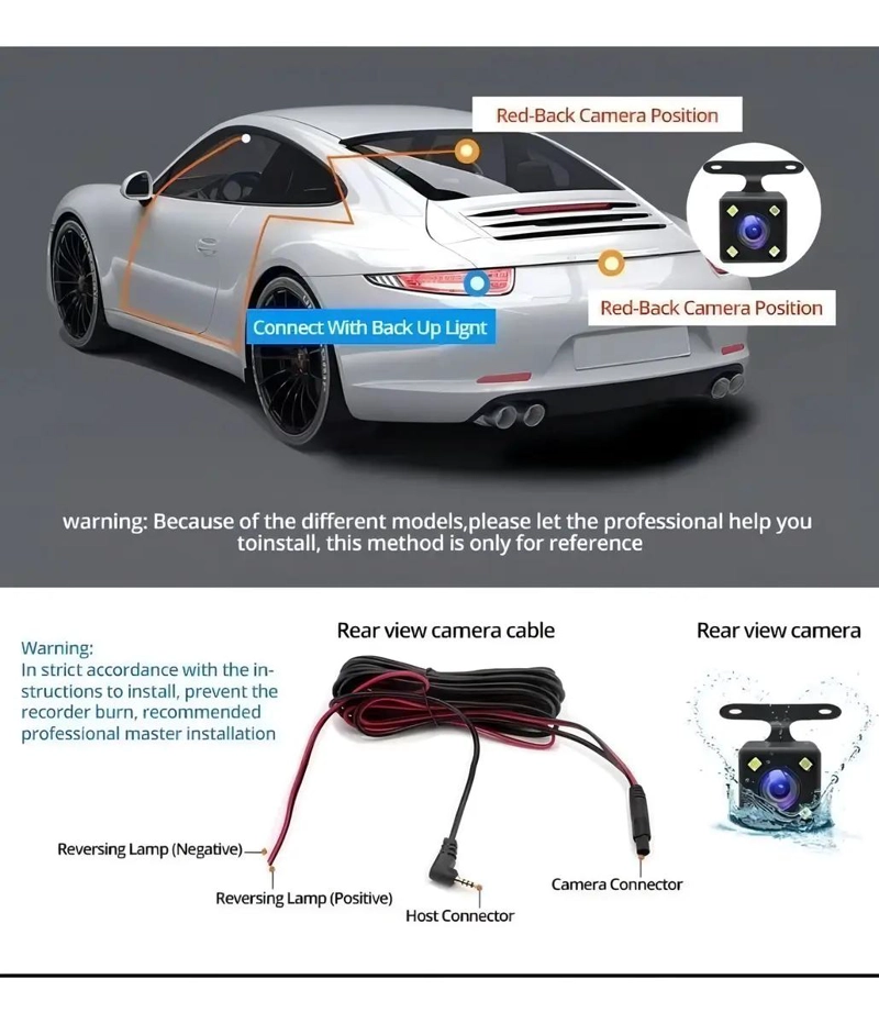 CAMARA DE AUTO ESPEJO RETROVISOR Y RETROCESO - 5