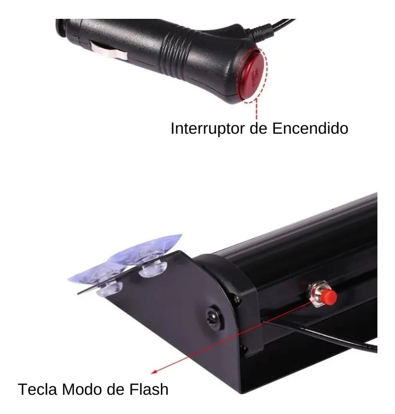 BALIZA LED ESTROBOSCOPICA PARA AUTOS 12V - 4