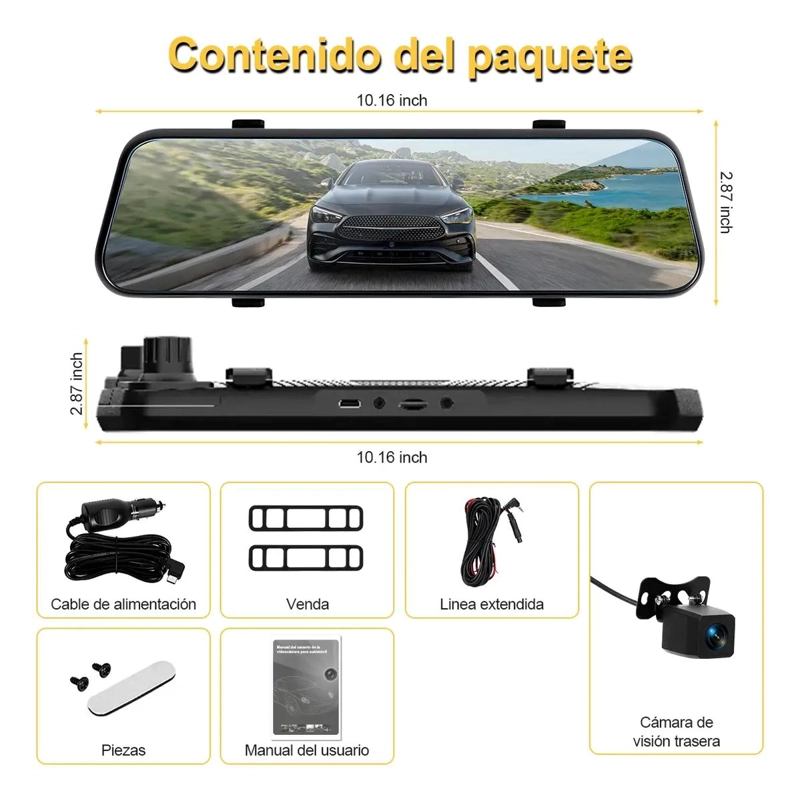 CAMARAS PARA AUTOS TRIPLE CANAL 2K GRAN ANGULAR 120° - 2