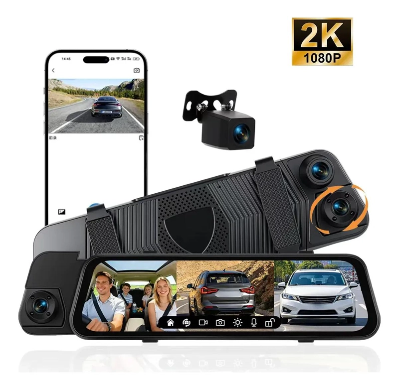 CAMARAS PARA AUTOS TRIPLE CANAL 2K GRAN ANGULAR 120° - 3